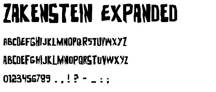 Zakenstein Expanded font